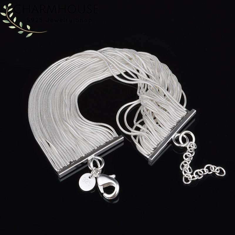 Charmhouse 925 Silver Bracelet For Women Multi Lines Chain Bracelets & Bangles Wristband Pulseira Bridal Jewelry Accessories
Charmhouse 925 Silver Bracelet For Women Multi Lines Chain Bracelets & Bangles Wristband Pulseira Bridal Jewelry Accessories