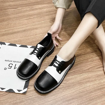 Women Leather Flats oxford Shoes Sneakers lady brogues Vintage College British Casual shoes for Women 2020 black white
Women Leather Flats oxford Shoes Sneakers lady brogues Vintage College British Casual shoes for Women 2020 black white