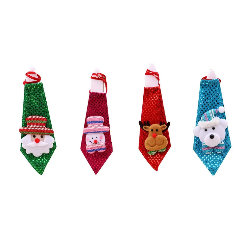 creative gifts sequined tie luminous tie snowman deer bear santa