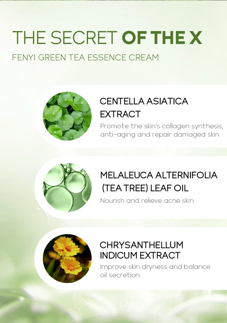 LAIKOU Green Tea Essence Facial Cream Anti Acne Oil-control Smoothing Skin Shrink Pores Whitening Moisturizing nourishing Cream 20 H19585abd01c24999a146e9761087253eA