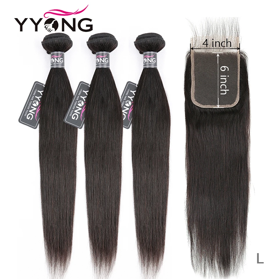 YYong Brazilian Straight 3 Bundles With Closure, 4x6 Lace Closure With Bundles Remy 8-30inch Human Hair Bundle With Lace Closure
YYong Brazilian Straight 3 Bundles With Closure, 4x6 Lace Closure With Bundles Remy 8-30inch Human Hair Bundle With Lace Closure