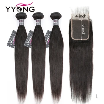 YYong Brazilian Straight 3 Bundles With Closure, 4x6 Lace Closure With Bundles Remy 8-30inch Human Hair Bundle With Lace Closure
YYong Brazilian Straight 3 Bundles With Closure, 4x6 Lace Closure With Bundles Remy 8-30inch Human Hair Bundle With Lace Closure