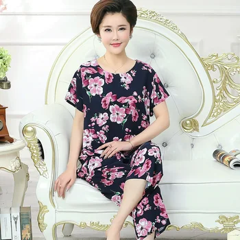 Mom Pajamas Set Home Service Summer Cotton Pajamas Short Sleeve Two-piece Set Loose Casual Temperament Pajama Set large size
Mom Pajamas Set Home Service Summer Cotton Pajamas Short Sleeve Two-piece Set Loose Casual Temperament Pajama Set large size