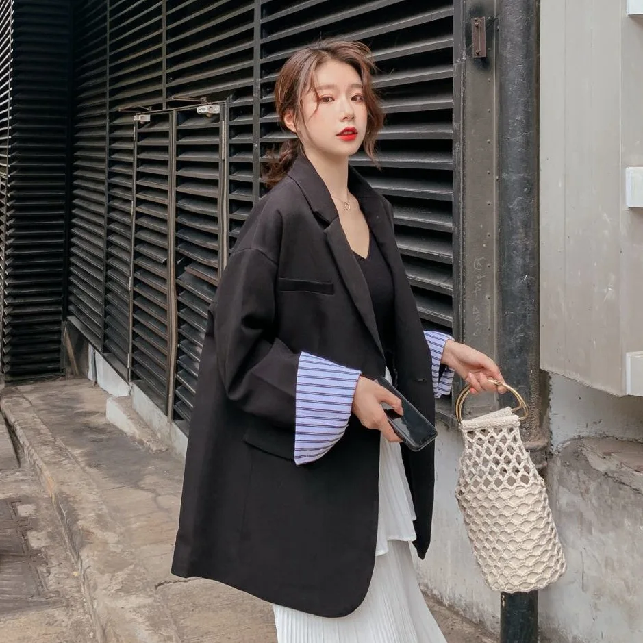 Photo Shoot Oversize Elegant Ol Black And White with Pattern Mid-length Loose-Fit Stripes Cuff BF Laziness-Style Small Suit Coat
Photo Shoot Oversize Elegant Ol Black And White with Pattern Mid-length Loose-Fit Stripes Cuff BF Laziness-Style Small Suit Coat