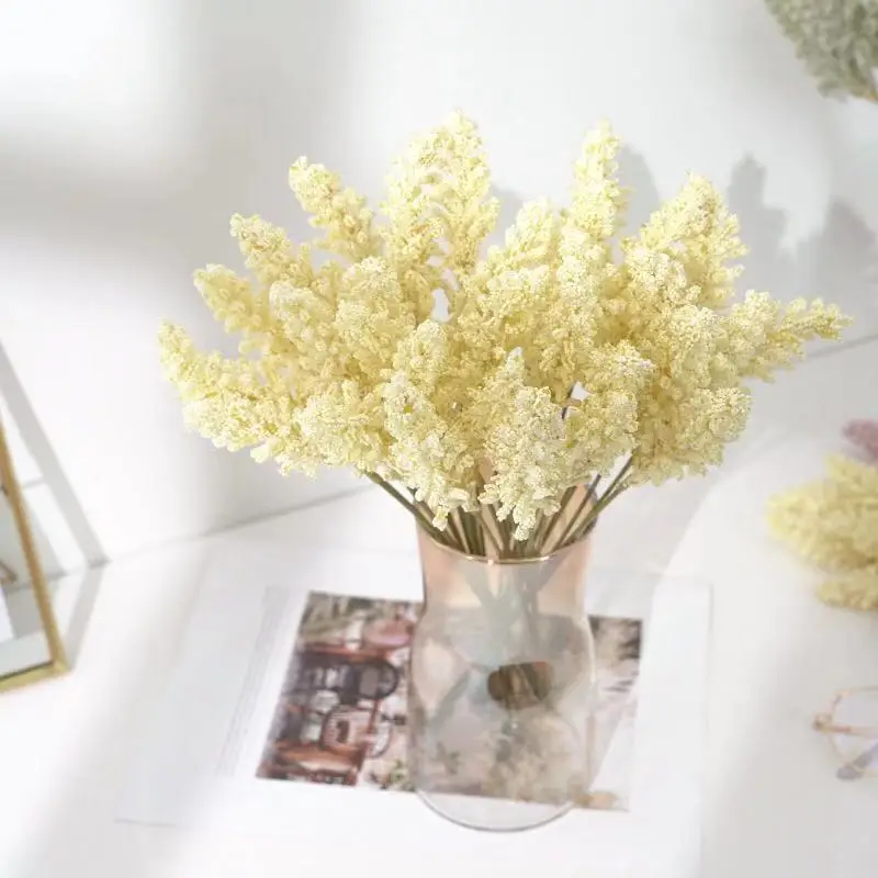 6Pcs/Pack Artificial Vanilla Mini Foam Berry Spike Artificial Flowers Bouquet for Home Plant Wall Decoration Cereals Plant Heap 6Pcs/Pack Artificial Vanilla Mini Foam Berry Spike Artificial Flowers Bouquet for Home Plant Wall Decoration Cereals Plant Heap