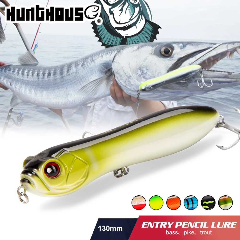 Hunthouse Fishing Lure Noisy Pencil With Ball Rattle Stickbait 130mm 32g Topwater Snake Head Bait For Fishing Bass Zander Pescar
Hunthouse Fishing Lure Noisy Pencil With Ball Rattle Stickbait 130mm 32g Topwater Snake Head Bait For Fishing Bass Zander Pescar