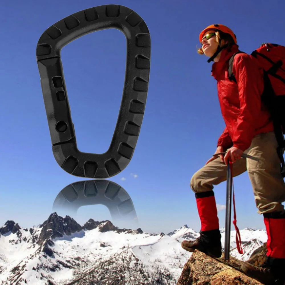 D Shape 200LB Mountaineering Buckle Snap Clip Plastic Steel Climbing Carabiner Hanging Keychain Hook Fit Outdoor Army Cn(origin)
D Shape 200LB Mountaineering Buckle Snap Clip Plastic Steel Climbing Carabiner Hanging Keychain Hook Fit Outdoor Army Cn(origin)