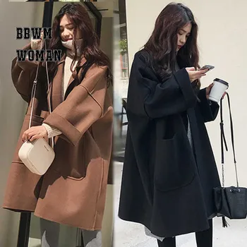Plus Size Loose Oversize Silhouette Woolen Coat Female Korean Long Black Brown Fashion Jacket ZO939
Plus Size Loose Oversize Silhouette Woolen Coat Female Korean Long Black Brown Fashion Jacket ZO939