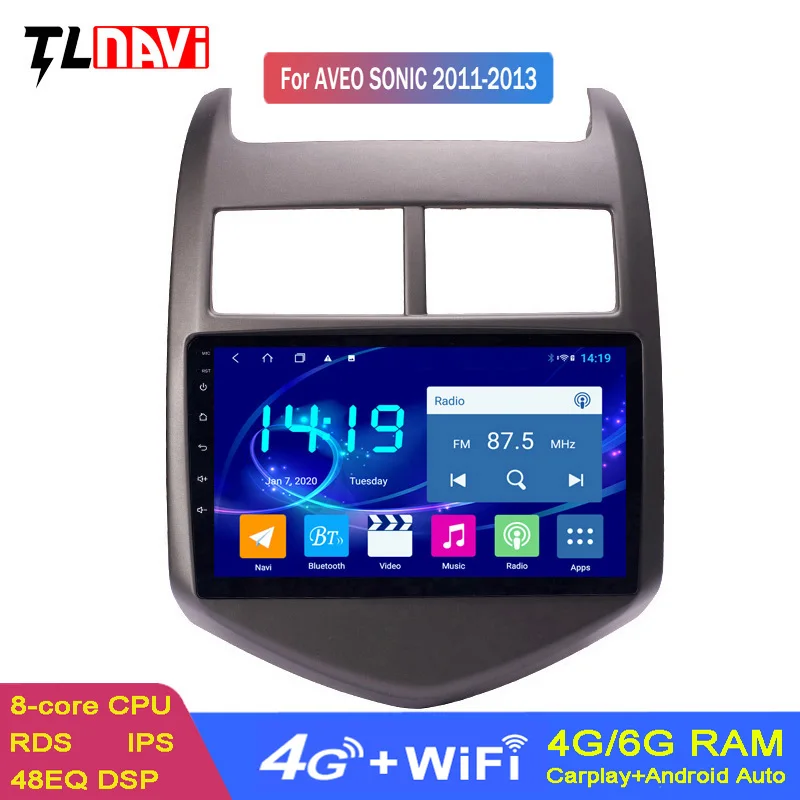 6G+128G Android 10 Car DVD Multimedia GPS Navigation For Chevrolet Aveo/Sonic 2011-2013 Built-In Radio Video | Автомобили и