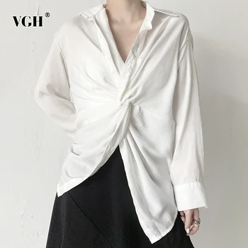 VGH White Patchwork Kink Shirt For Women V Neck Long Sleeve Tunic Solid Large Size Blouse Female 2020 Fashion New Clothing Fall
VGH White Patchwork Kink Shirt For Women V Neck Long Sleeve Tunic Solid Large Size Blouse Female 2020 Fashion New Clothing Fall