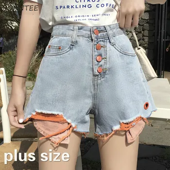Shorts Women Plus Size 5XL Denim Button Fur-line Patchwork Hole Wide Leg High Waist Daily Summer Short Students Womens All-match
Shorts Women Plus Size 5XL Denim Button Fur-line Patchwork Hole Wide Leg High Waist Daily Summer Short Students Womens All-match