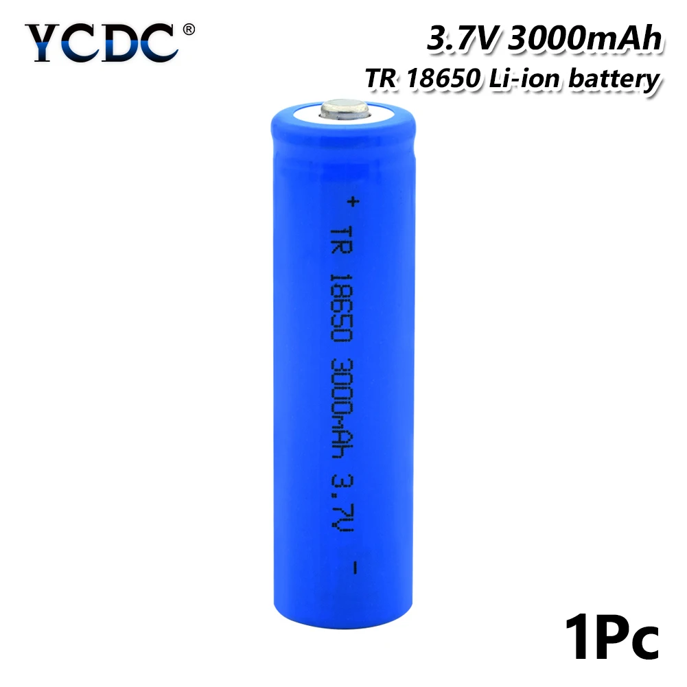 BLUE Pointed 18650 Battery 3.7V 3000mAh Lithium Charging Rechargeable Batteries Li-ion Cell For Flashlight
BLUE Pointed 18650 Battery 3.7V 3000mAh Lithium Charging Rechargeable Batteries Li-ion Cell For Flashlight
