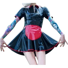 Red And Black Sexy French Maid Latex Dress With Apron Zippers Front Turn Down Collar Rubber Uniform Playsuit Bodycon LYQ-0239
Red And Black Sexy French Maid Latex Dress With Apron Zippers Front Turn Down Collar Rubber Uniform Playsuit Bodycon LYQ-0239