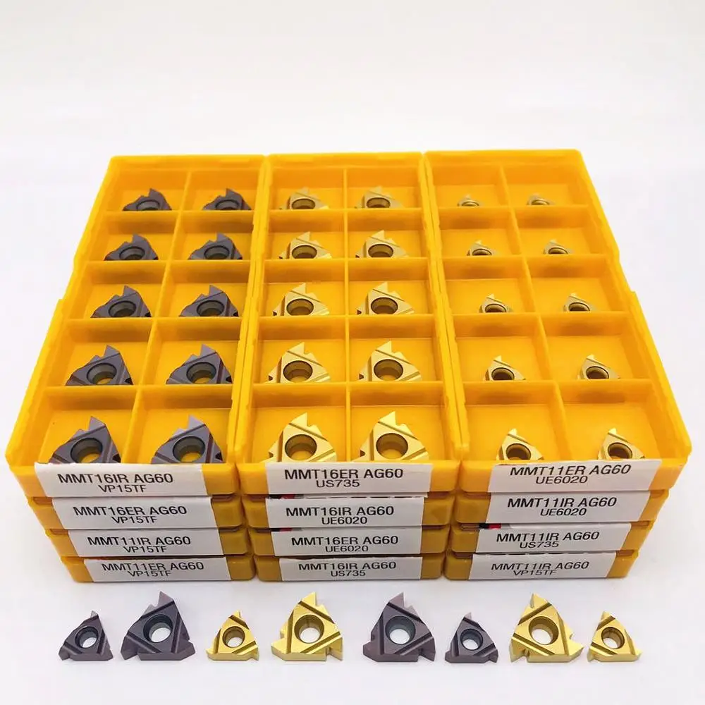 Carbide thread insert MMT 11ER 11IR 16ER 16IR AG60 thread cutting tool internal and external thread insert lathe parts tool
Carbide thread insert MMT 11ER 11IR 16ER 16IR AG60 thread cutting tool internal and external thread insert lathe parts tool