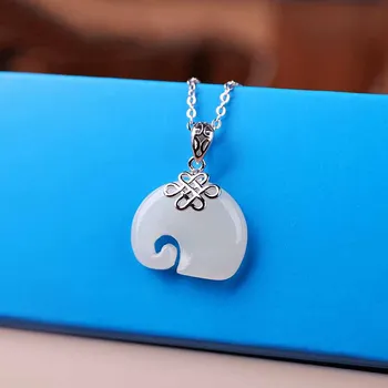 Xinjiang and TianYu pendant women's silver-encrusted jade jade Chinese knot elephant small elephant pendant jade jade necklace
Xinjiang and TianYu pendant women's silver-encrusted jade jade Chinese knot elephant small elephant pendant jade jade necklace