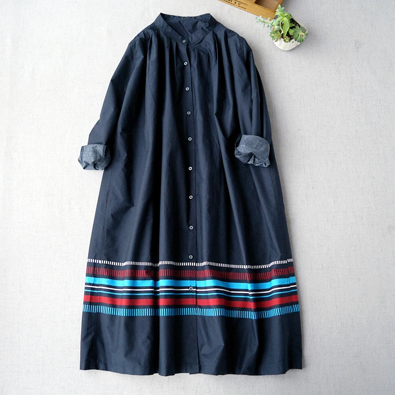 Spring Autumn New Arrivals Women Casual Brief Basic Ultra Loose Japanese Style Color Block High Density Cotton Shirt Dresses
Spring Autumn New Arrivals Women Casual Brief Basic Ultra Loose Japanese Style Color Block High Density Cotton Shirt Dresses