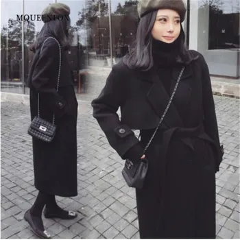 Winter Long Woolen coat Women 2019 Black Adjustable Waist Women Woolen Coat Outerwear Casual loose Winter Coats Female XS-2XL
Winter Long Woolen coat Women 2019 Black Adjustable Waist Women Woolen Coat Outerwear Casual loose Winter Coats Female XS-2XL
