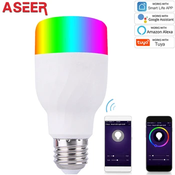 ASEER WiFi Smart Light Bulb Intelligent Colorful LED Lamp 9W RGBW APP Remote Control Works with Alexa Google for Smart Home E27
ASEER WiFi Smart Light Bulb Intelligent Colorful LED Lamp 9W RGBW APP Remote Control Works with Alexa Google for Smart Home E27