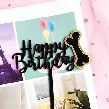 INS Pet Dog Happpy Birthday Acrylic Cake Topper Black Bone Cake Baking Decorations for Dog Birthday Party Cake Supplies 2020
INS Pet Dog Happpy Birthday Acrylic Cake Topper Black Bone Cake Baking Decorations for Dog Birthday Party Cake Supplies 2020