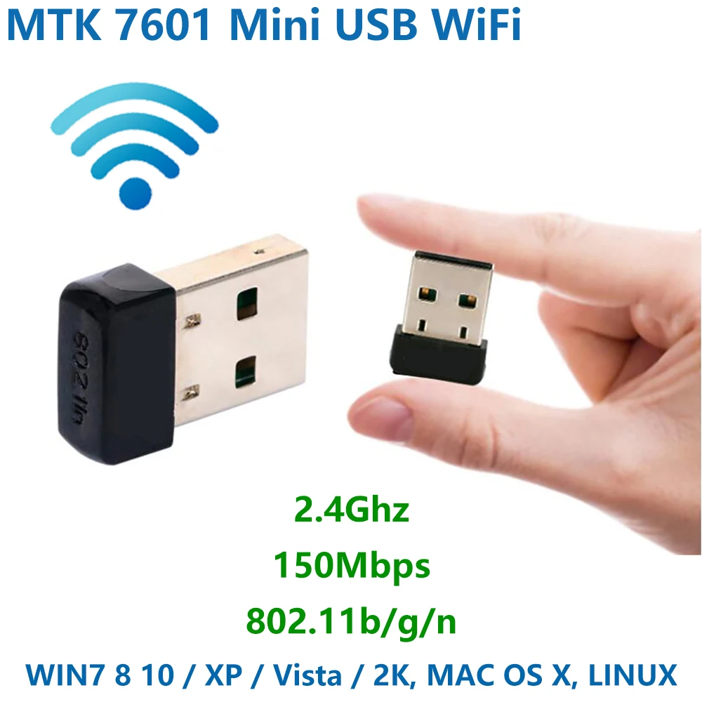 Мини USB WiFi с чипом MTK7601 150 Мбит/с 2 4 ГГц IEEE 802.11b/g/n стандарт USB2.0 беспроводной 7601