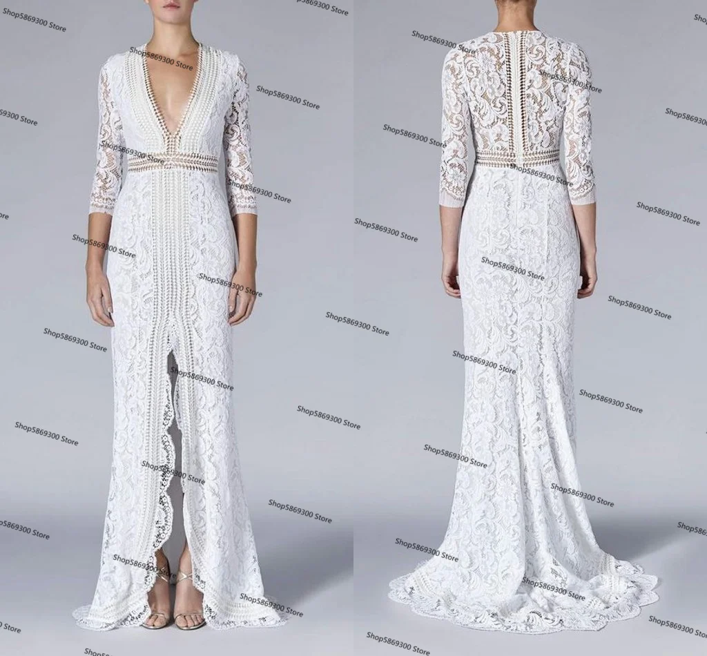 Bohemian Crochet Lace cotton Mermaid Wedding Dresses Sexy V-neck Front Slit Long Sleeve Trumpet Beach Country Bridal Dress Robes
Bohemian Crochet Lace cotton Mermaid Wedding Dresses Sexy V-neck Front Slit Long Sleeve Trumpet Beach Country Bridal Dress Robes