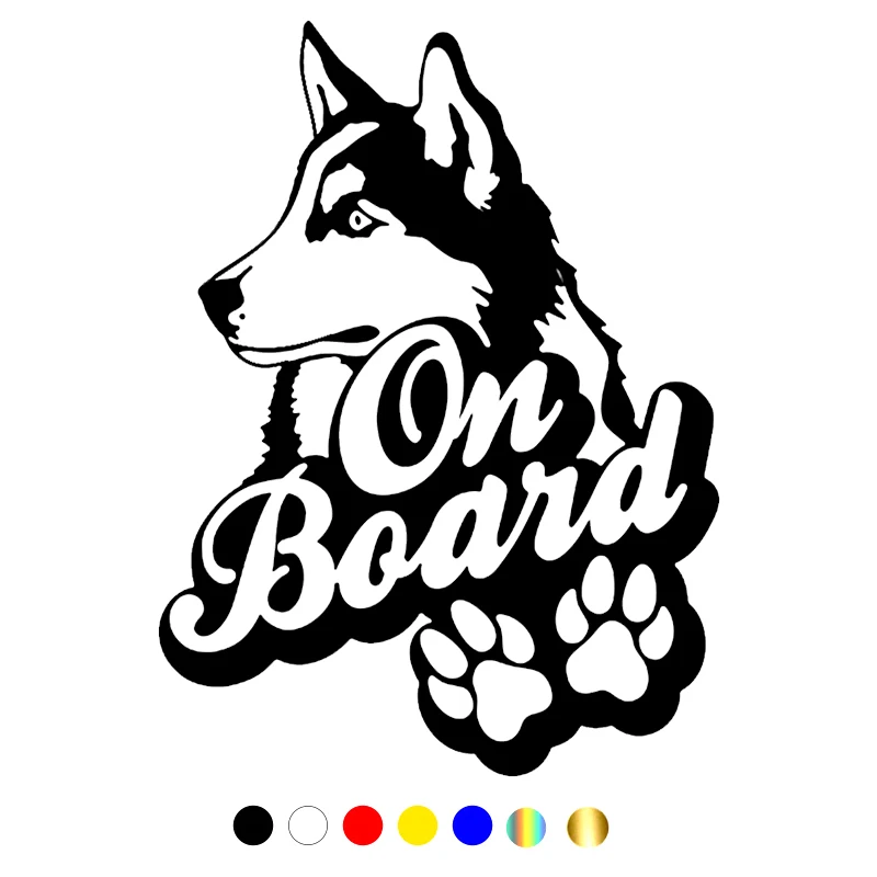 

CS-1693#14*19cm Husky on board funny car sticker vinyl decal white/black for auto car stickers styling car decor