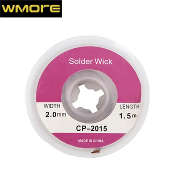 WMORE soldering iron wick wire lead-free Tin 1.5M length 2mm width Desoldering Braid Welding Solder Remover Wick Wire Cord Flux
WMORE soldering iron wick wire lead-free Tin 1.5M length 2mm width Desoldering Braid Welding Solder Remover Wick Wire Cord Flux