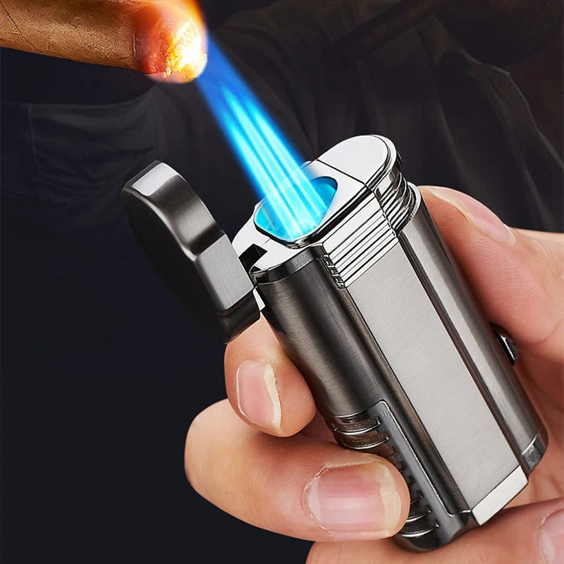 Creative Three Jet Butane Gas Cigar Cigarette Torch Lighters Jet 1300 C Metal Outdoor Windproof Camping Kitchen Lighter
Creative Three Jet Butane Gas Cigar Cigarette Torch Lighters Jet 1300 C Metal Outdoor Windproof Camping Kitchen Lighter