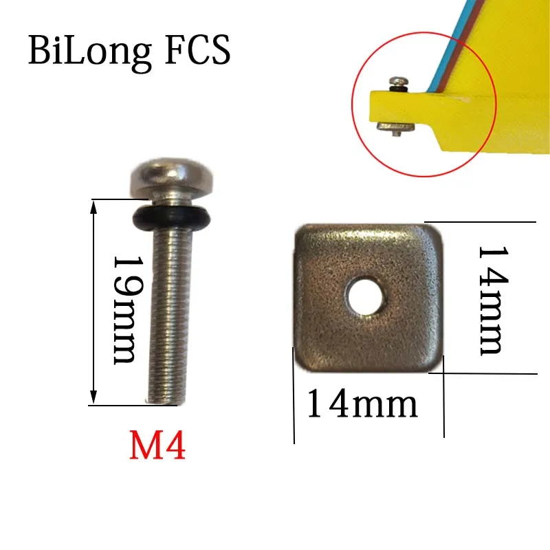 316 Stainless Steel M4*19MM Sup Center Fin Plate Surfboard FIins Screw Longboard US Box surf fins | Спорт и развлечения