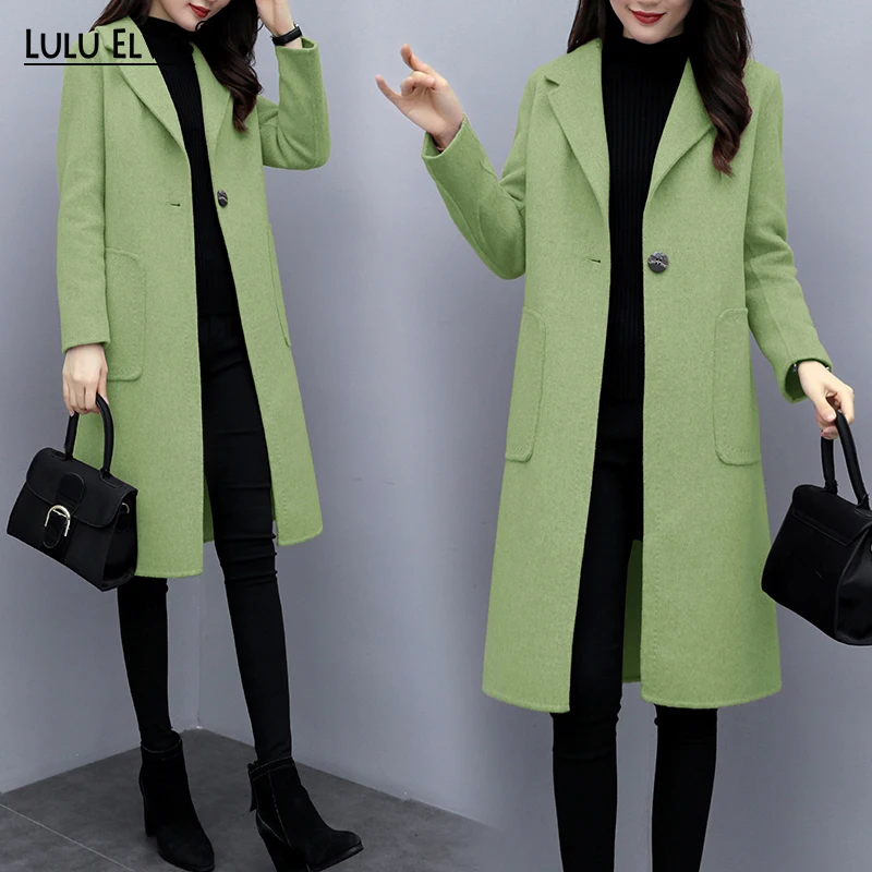 2019 Autumn Winter new Double-sided long wool coat female high quality slim suit collar woolen coat pink warm coat for women
2019 Autumn Winter new Double-sided long wool coat female high quality slim suit collar woolen coat pink warm coat for women