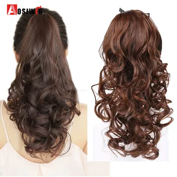 AOSIWIG Long Wavy Synthetic Black Brown Ponytail Ribbon Drawstring Clip on Ponytail Extensions Wrap Around on Hair Tail
AOSIWIG Long Wavy Synthetic Black Brown Ponytail Ribbon Drawstring Clip on Ponytail Extensions Wrap Around on Hair Tail