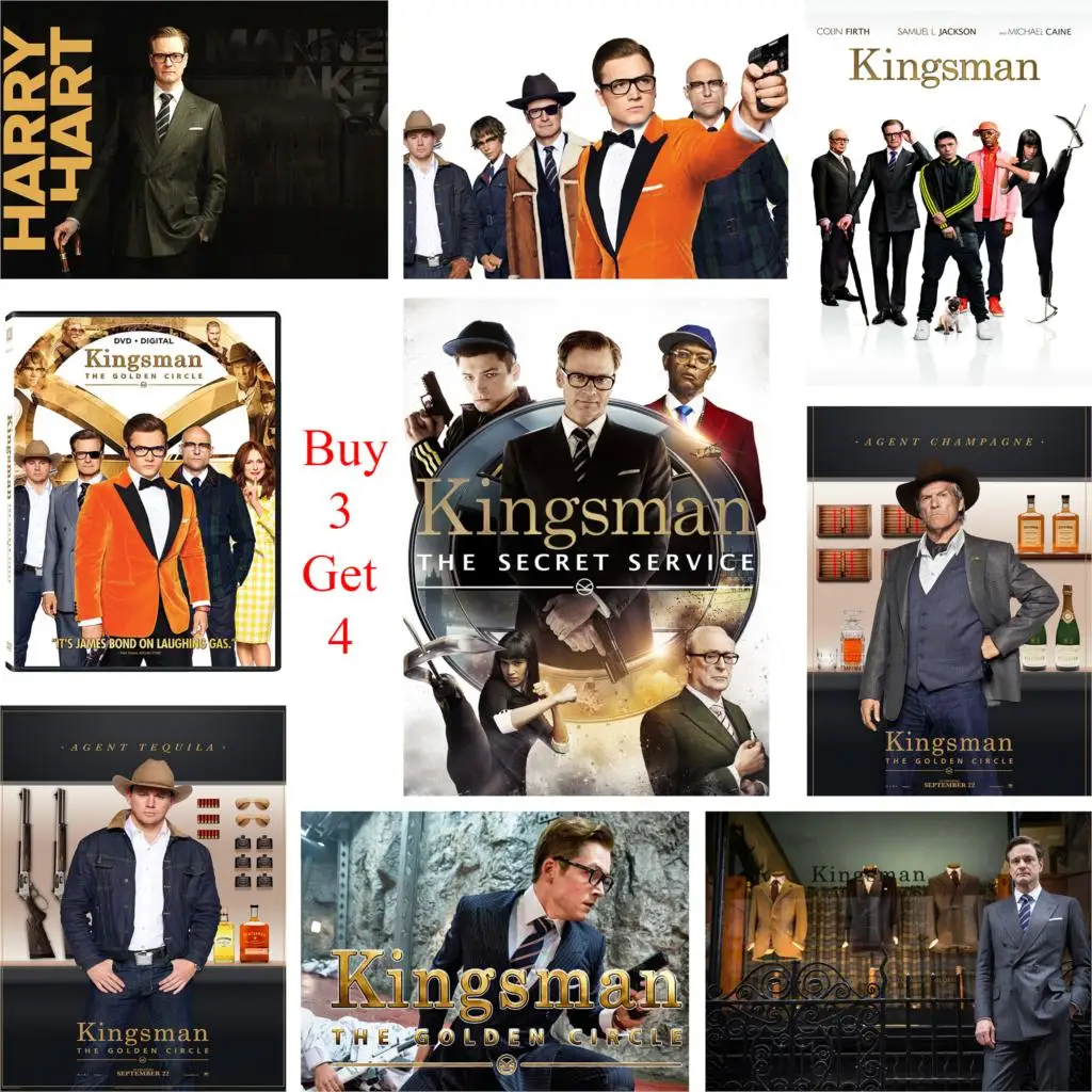 Постеры Kingsman с белым покрытием печать бумаги высокое разрешение украшение для