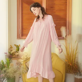 Princess Nightdress Female Palace Sleepdress Pink splice Sexy Lace Women Nightgowns Style Sleepwear Soft Lady Cotton Homewear
Princess Nightdress Female Palace Sleepdress Pink splice Sexy Lace Women Nightgowns Style Sleepwear Soft Lady Cotton Homewear