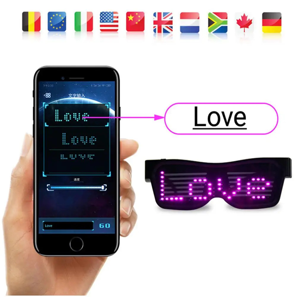 Magic Bluetooth LED Party Glasses APP Control Luminous Glasses for EMD DJ Electric Syllables Party Eye Glasses
Magic Bluetooth LED Party Glasses APP Control Luminous Glasses for EMD DJ Electric Syllables Party Eye Glasses