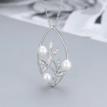 New Style S925 Fine Silver Leaf Pearl Necklace Women's Fashion Simple Leaves Pendant DIY Mountings Accessories 
New Style S925 Fine Silver Leaf Pearl Necklace Women's Fashion Simple Leaves Pendant DIY Mountings Accessories