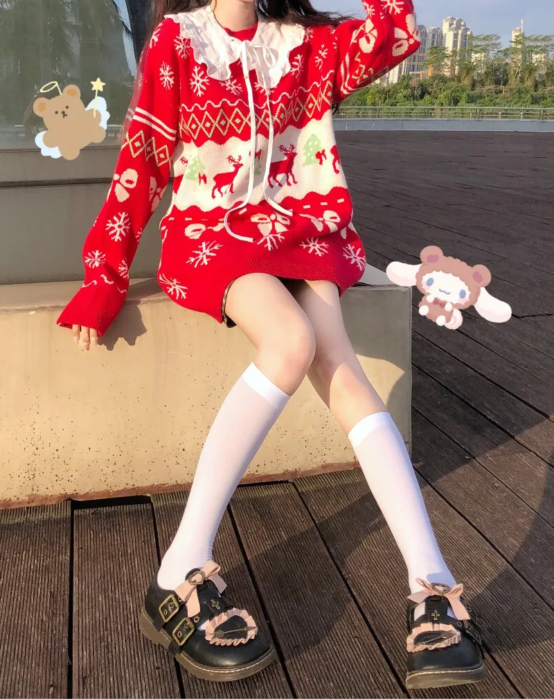 Red Deer JK Sweater Coats V Neck Navy Sailor Suit Japanese School Uniform Sweater Girls Pleated Vintage Coat For JK dress
Red Deer JK Sweater Coats V Neck Navy Sailor Suit Japanese School Uniform Sweater Girls Pleated Vintage Coat For JK dress