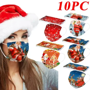 Adult's 10pc Christmas Mask Cartoon Santa Claus Disposable Mask Filter maske Thicken Dustproof 3ply Earhook No Reusable Mask
Adult's 10pc Christmas Mask Cartoon Santa Claus Disposable Mask Filter maske Thicken Dustproof 3ply Earhook No Reusable Mask