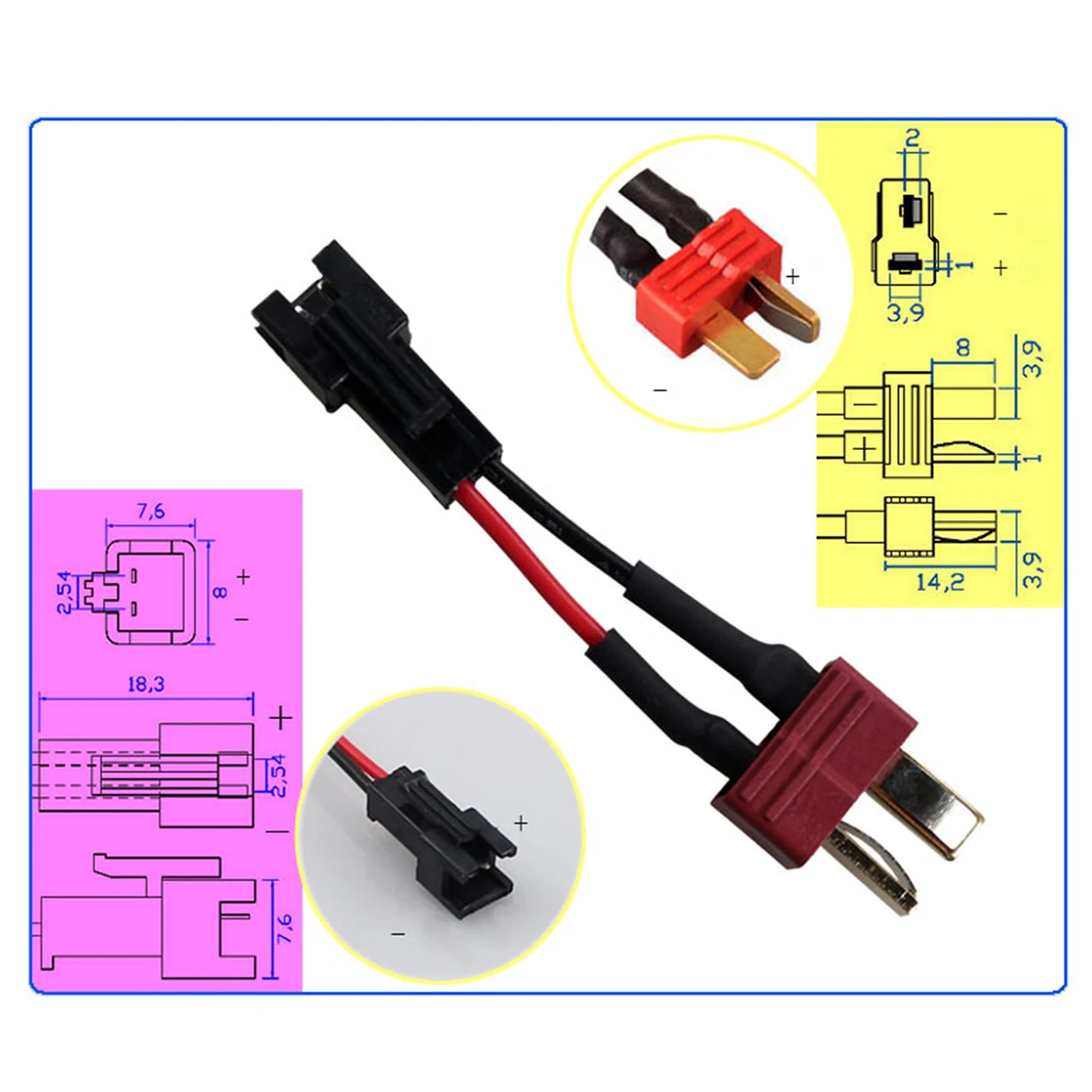 SM Female To T Plug Male Plug Conversion Adapter Line Plug for Water Gel Beads Blaster Battery Modification and Upgrade
SM Female To T Plug Male Plug Conversion Adapter Line Plug for Water Gel Beads Blaster Battery Modification and Upgrade