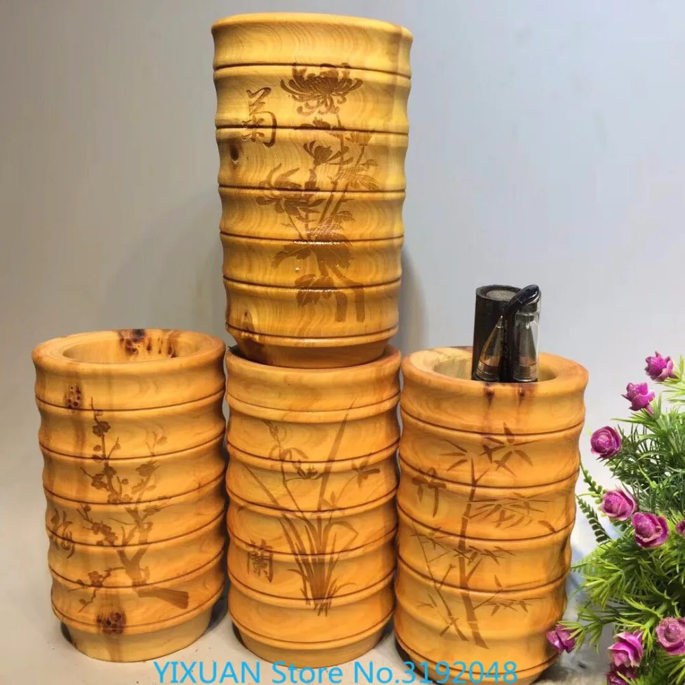 

Boxwood carving creative Chinese style study desk four treasures of study Chinese style wooden pen holder ornaments