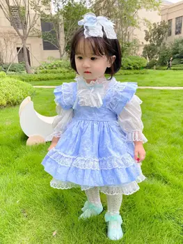 Baby Girl Autumn Winter Long Sleeve Blue Floral Vintage Spanish Lolita Princess Ball Gown Dress for Birthday Chritmas Party
Baby Girl Autumn Winter Long Sleeve Blue Floral Vintage Spanish Lolita Princess Ball Gown Dress for Birthday Chritmas Party