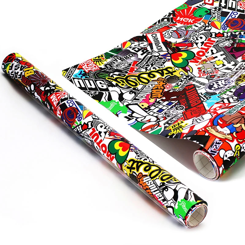 

2 Roll/set 30*152cm Car Sticker And Decals JDM Cartoon Graffiti Car Sticker Bomb Wrap Sheet Decal Vinyl Diy Car Bomb Vinyl Film