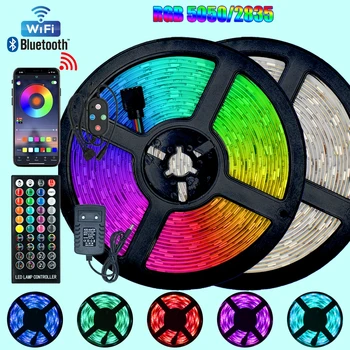 Bluetooth LED Strips luces RGB 5050 SMD 2835 DC 12V Waterproof Flexible Ribbon Christmas LED Lights WiFi Controller 5M 10M 15M
Bluetooth LED Strips luces RGB 5050 SMD 2835 DC 12V Waterproof Flexible Ribbon Christmas LED Lights WiFi Controller 5M 10M 15M