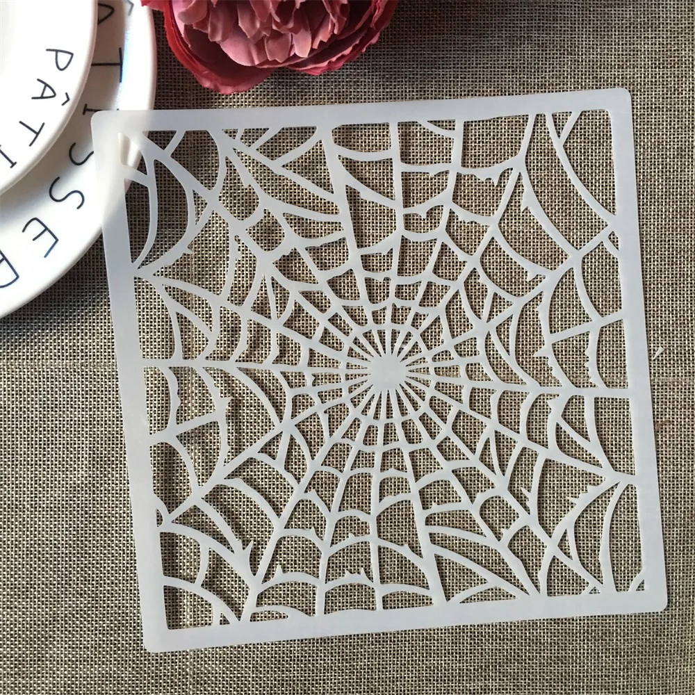 15 см паук сетка DIY слоев трафареты настенная живопись раскраска для скрапбукинга