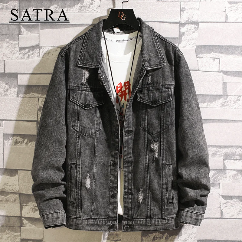 SATRA 2021 Spring New Arrival Classic Cowboy Ripped Jeans Jacket Men, Men's Fashion Trend Casua Loose Denim Jacket coat
SATRA 2021 Spring New Arrival Classic Cowboy Ripped Jeans Jacket Men, Men's Fashion Trend Casua Loose Denim Jacket coat