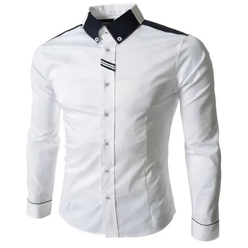 Mens Designer Shirts Autumn Lapel Neck Long Sleeve Slim Mens Tops Casual Solid Color Male Shirts
Mens Designer Shirts Autumn Lapel Neck Long Sleeve Slim Mens Tops Casual Solid Color Male Shirts