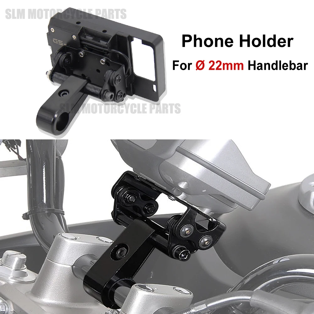 

Universal For Ø 22mm Handlebar NEW GPS Mount Motorcycle Accessories Black Phone Bracket Holder