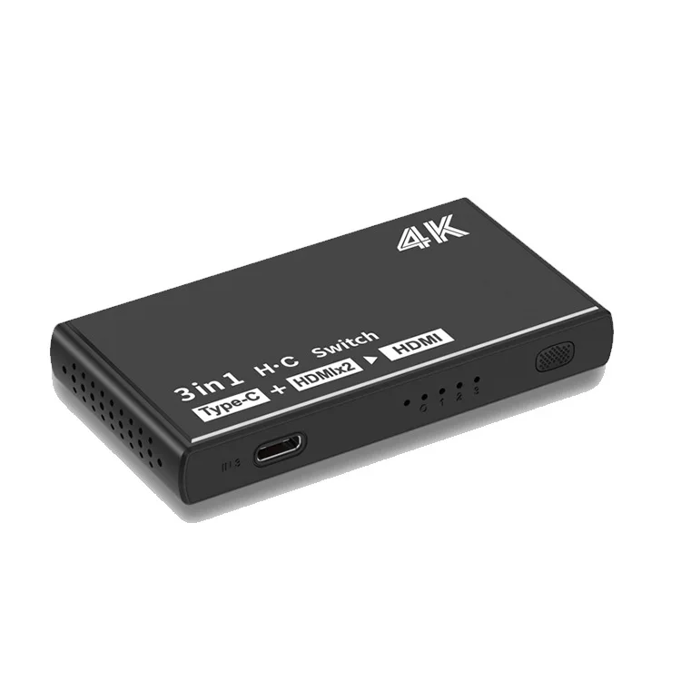 New Style Type-C + 2 Port HDMI to HDMI Switcher High-definition 4K Non-Delay Caton Mobile Phone Laptop with Screen
New Style Type-C + 2 Port HDMI to HDMI Switcher High-definition 4K Non-Delay Caton Mobile Phone Laptop with Screen