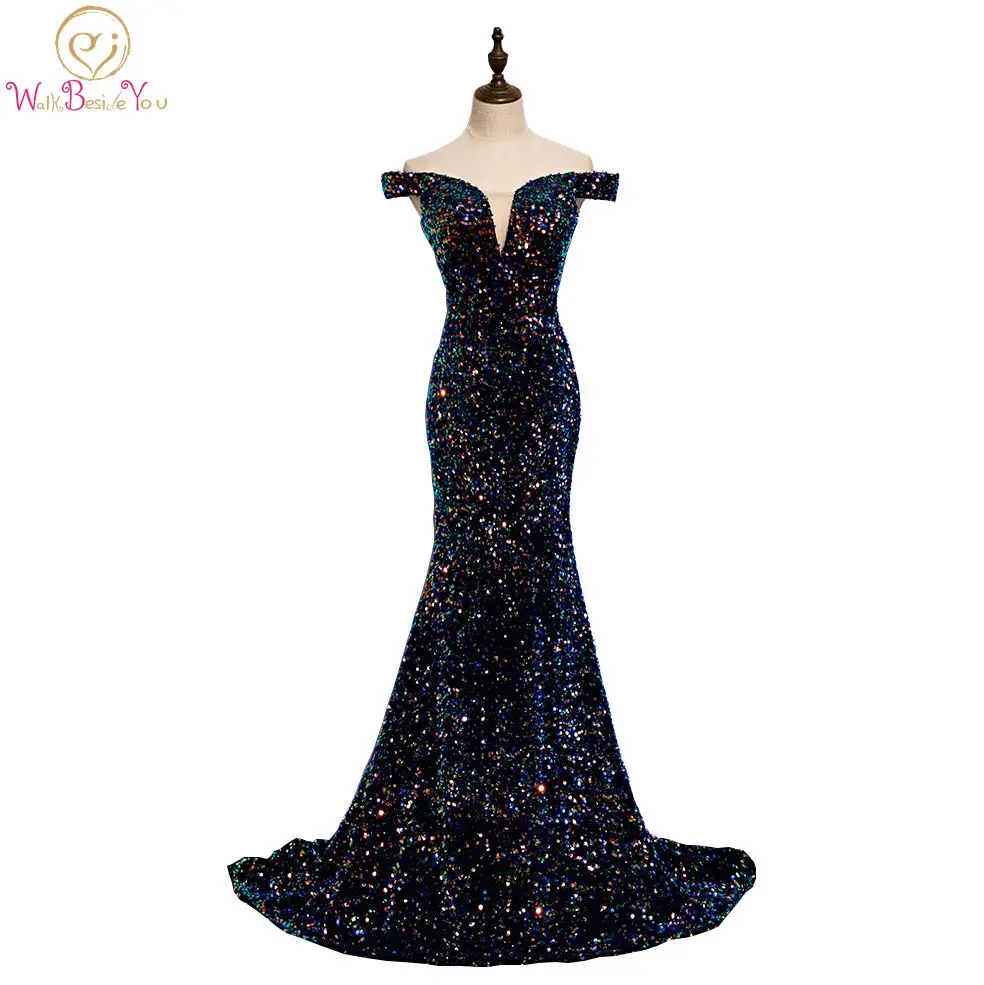 Elegant Long Prom Dresses 2020 Sequined Mermaid Off Shoulder Sweetheart Sweep Train Evening Gown Graduation Gala Walk Beside You
Elegant Long Prom Dresses 2020 Sequined Mermaid Off Shoulder Sweetheart Sweep Train Evening Gown Graduation Gala Walk Beside You