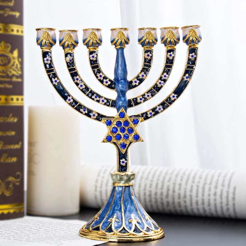 H&D 7 Branch Star of David Menorah Candle Holder Rhinestones Bejeweled Jewish Israel Jerusalem Temple Menorah Jerusalem Gift
H&D 7 Branch Star of David Menorah Candle Holder Rhinestones Bejeweled Jewish Israel Jerusalem Temple Menorah Jerusalem Gift