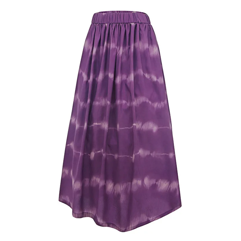 Fashion Women Casual Skirt Tie-dyed Patchwork Gradation Pocket Long Skirt plus Size S-2XL Casual Skirts 30N07 (12)